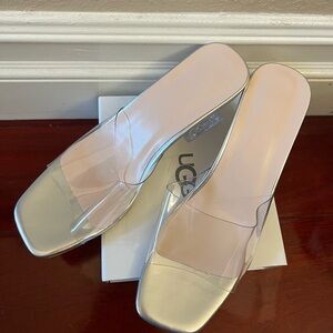 Unbranded Heel Vinyl Sandals Cream Size SZ 8/39